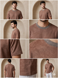 Cocoa Textured Crew Neck Tee