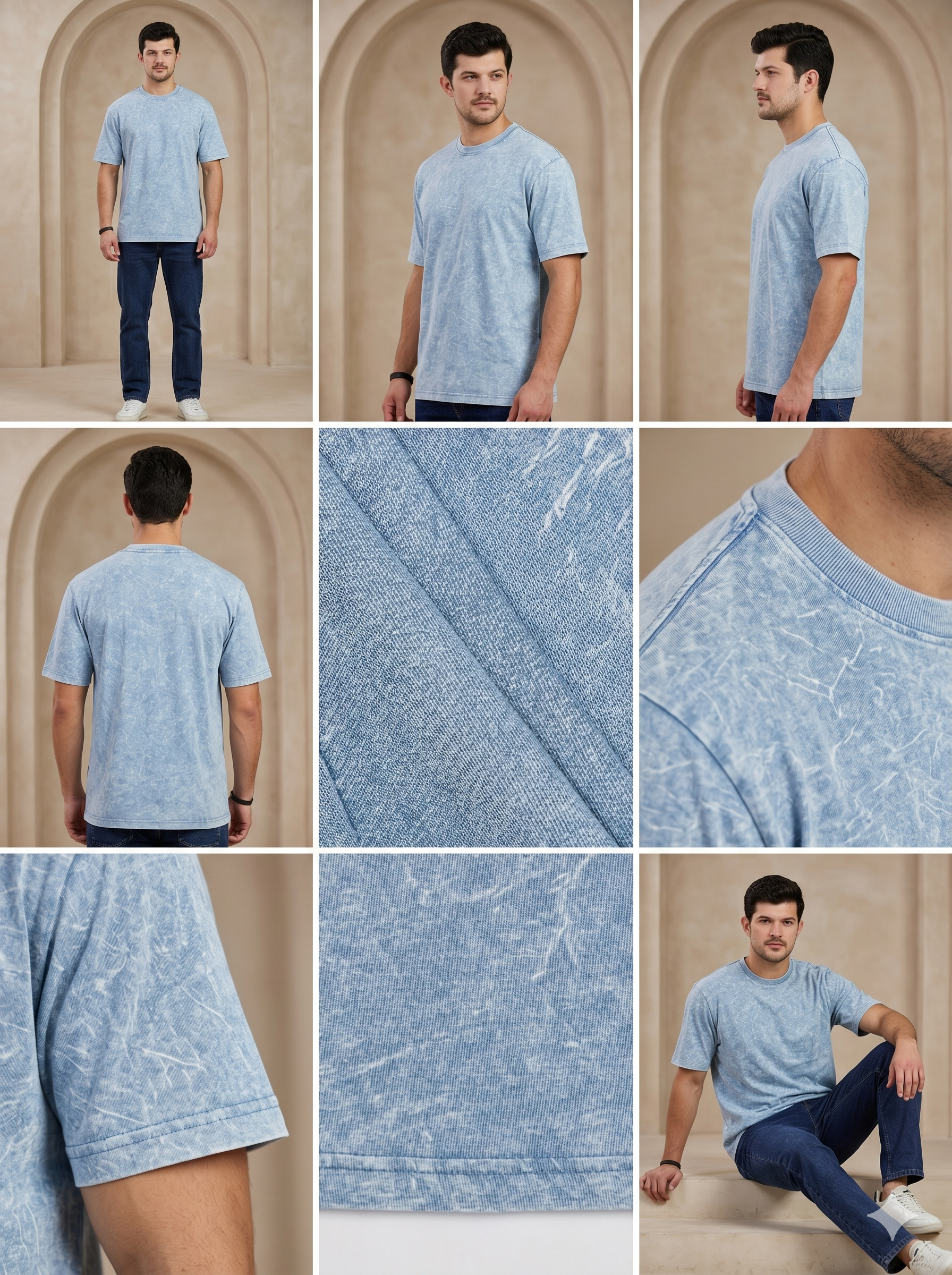 Cocoa Textured Crew Neck Tee