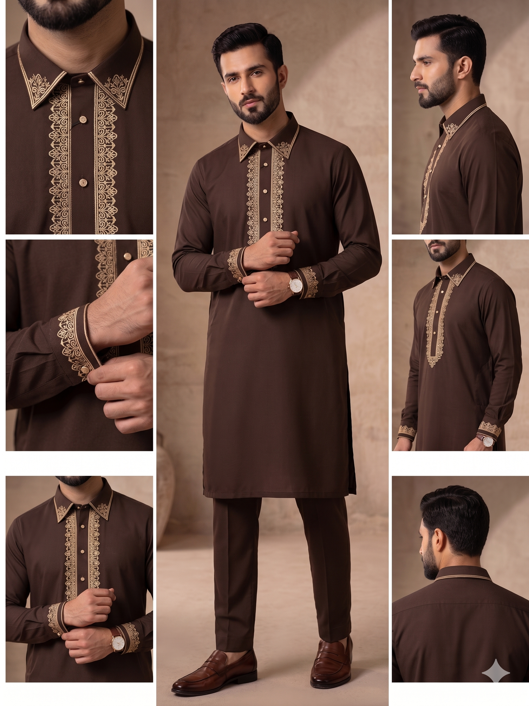 Armani Embroidery Pathani