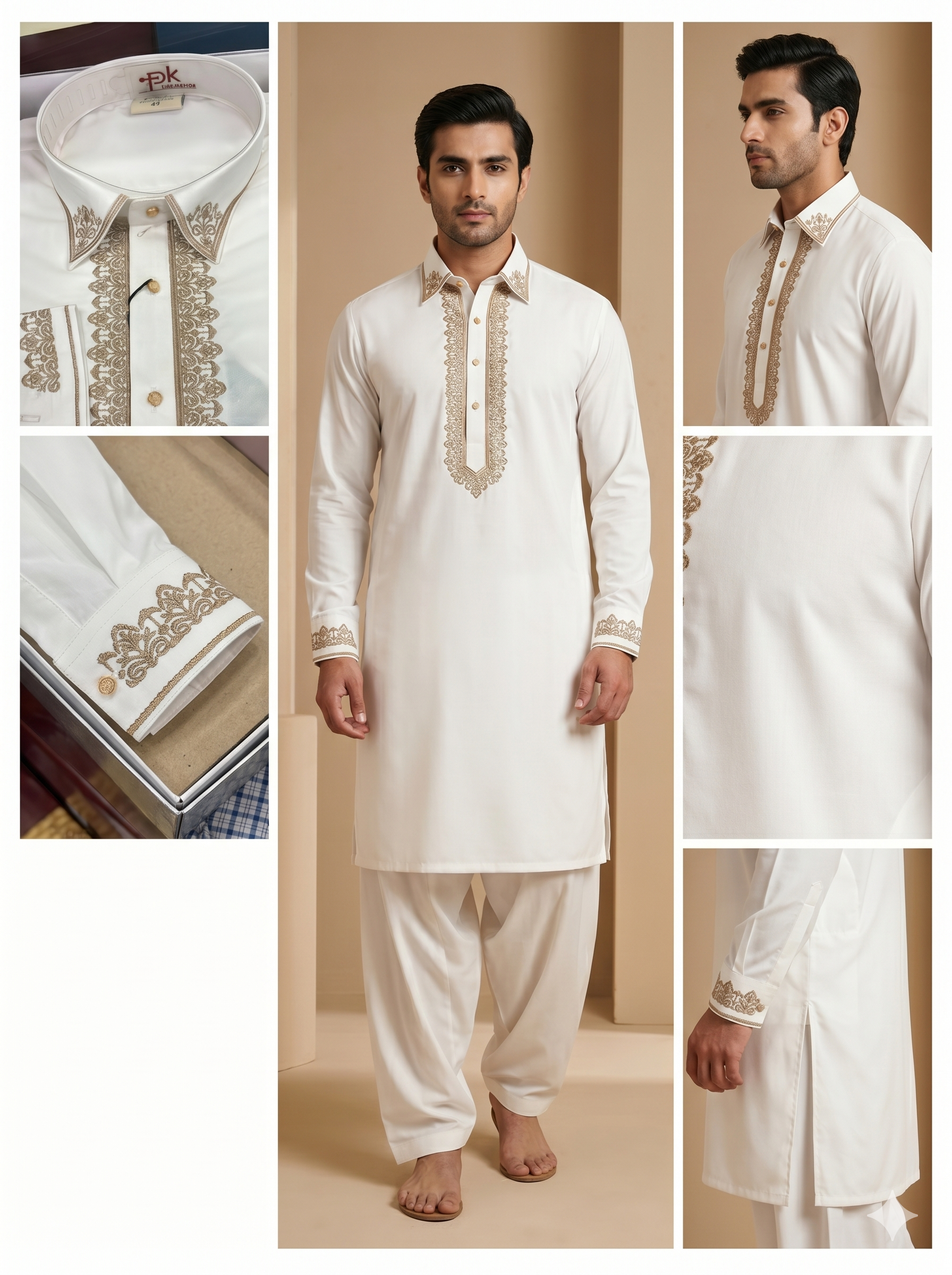 Armani Embroidery Pathani