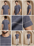 Rose Quartz Textured Stripe Tee