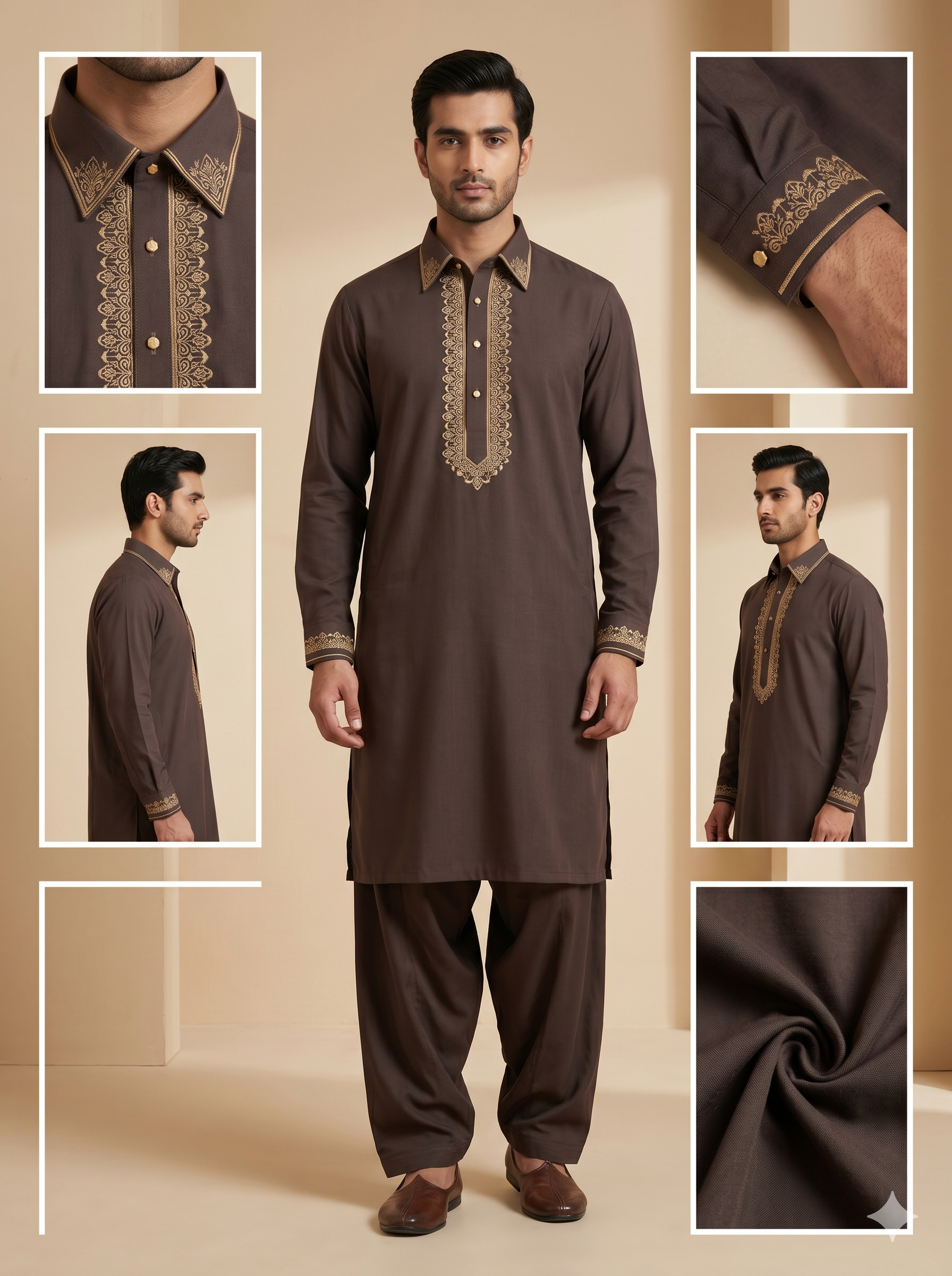 Armani Embroidery Pathani