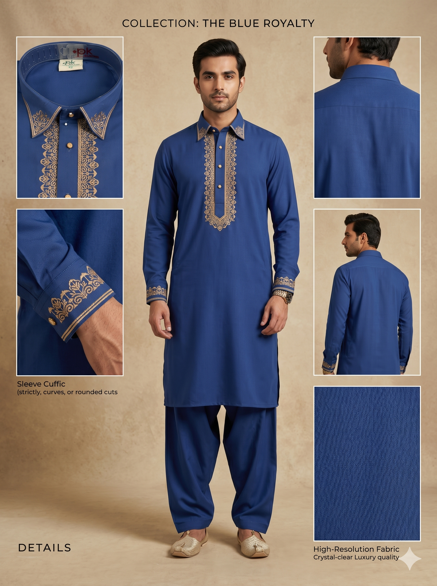 Armani Embroidery Pathani