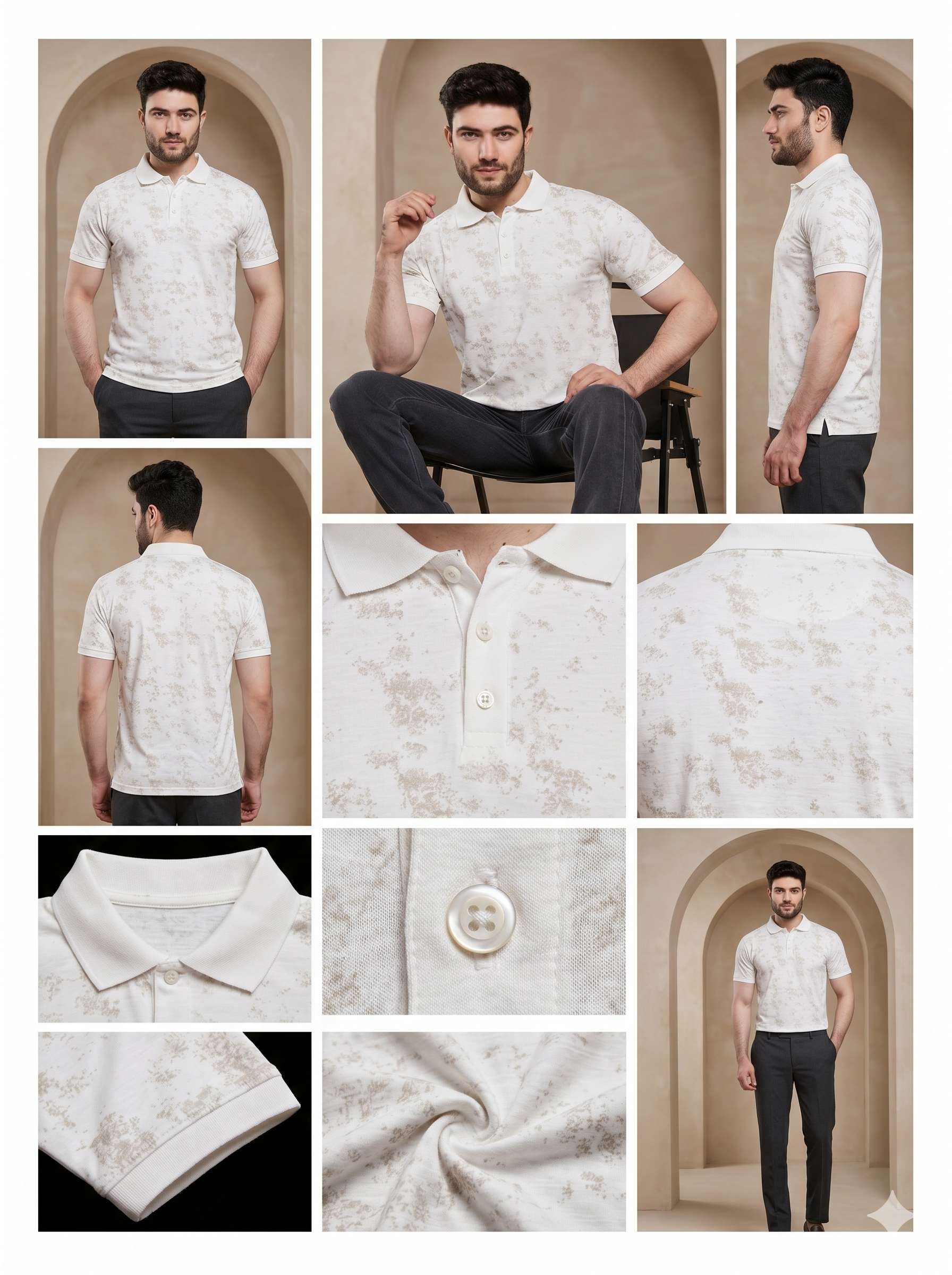 The Elysian Abstract Printed Polo