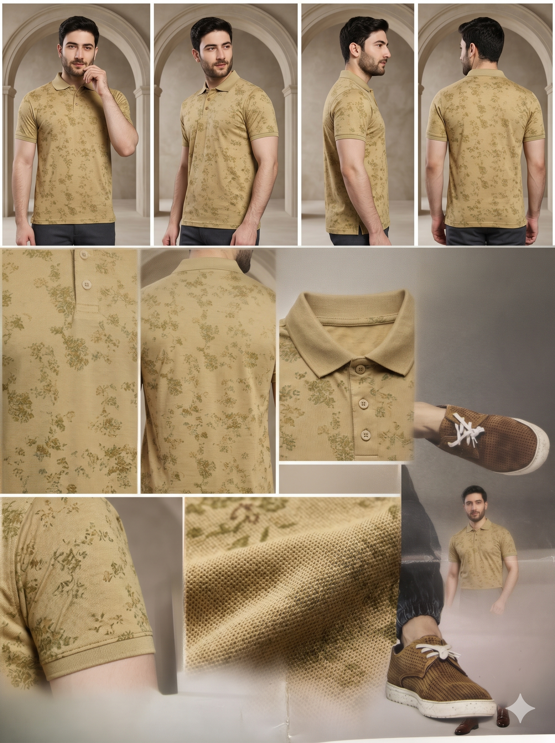 The Elysian Abstract Printed Polo