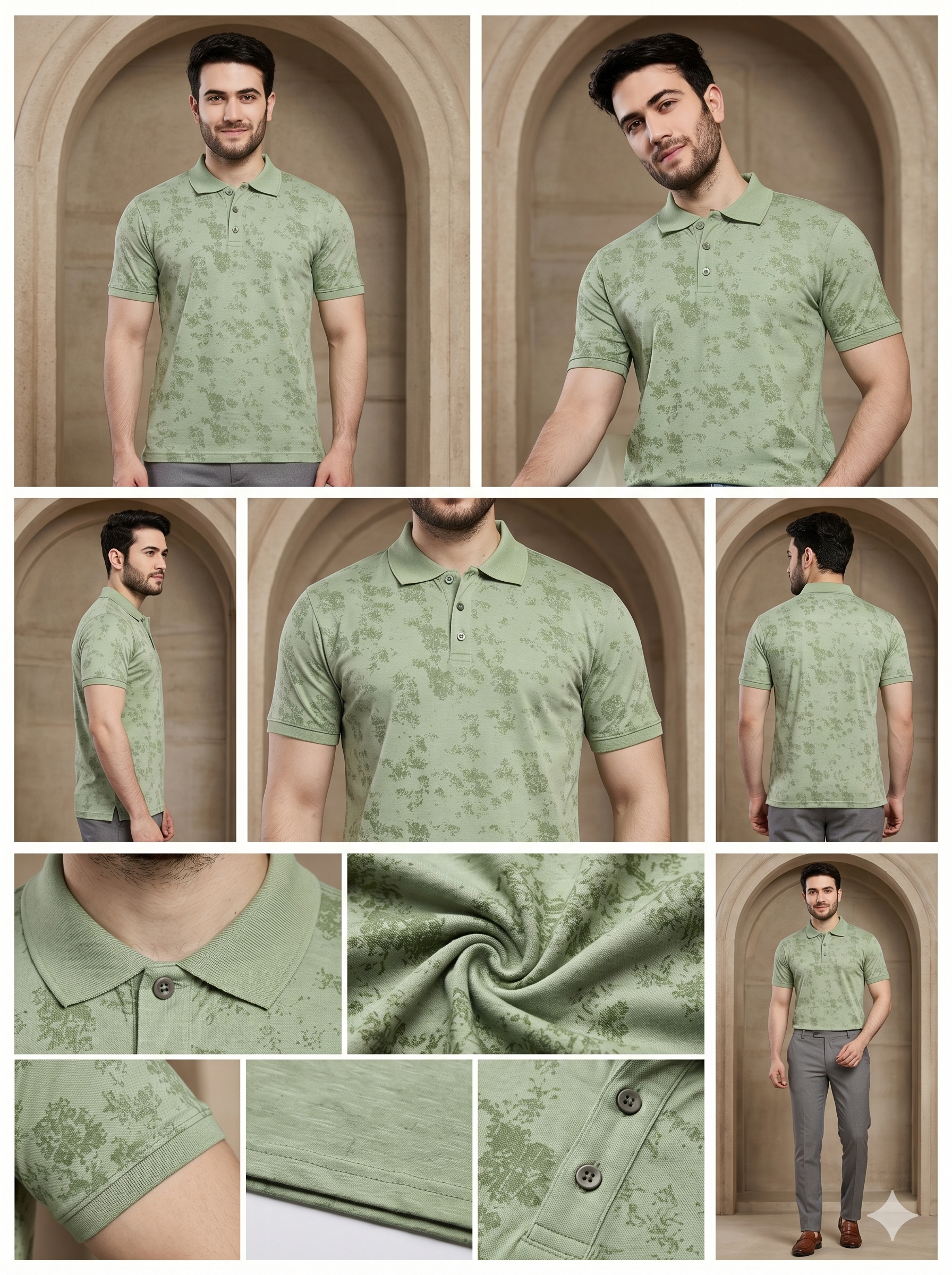 The Elysian Abstract Printed Polo