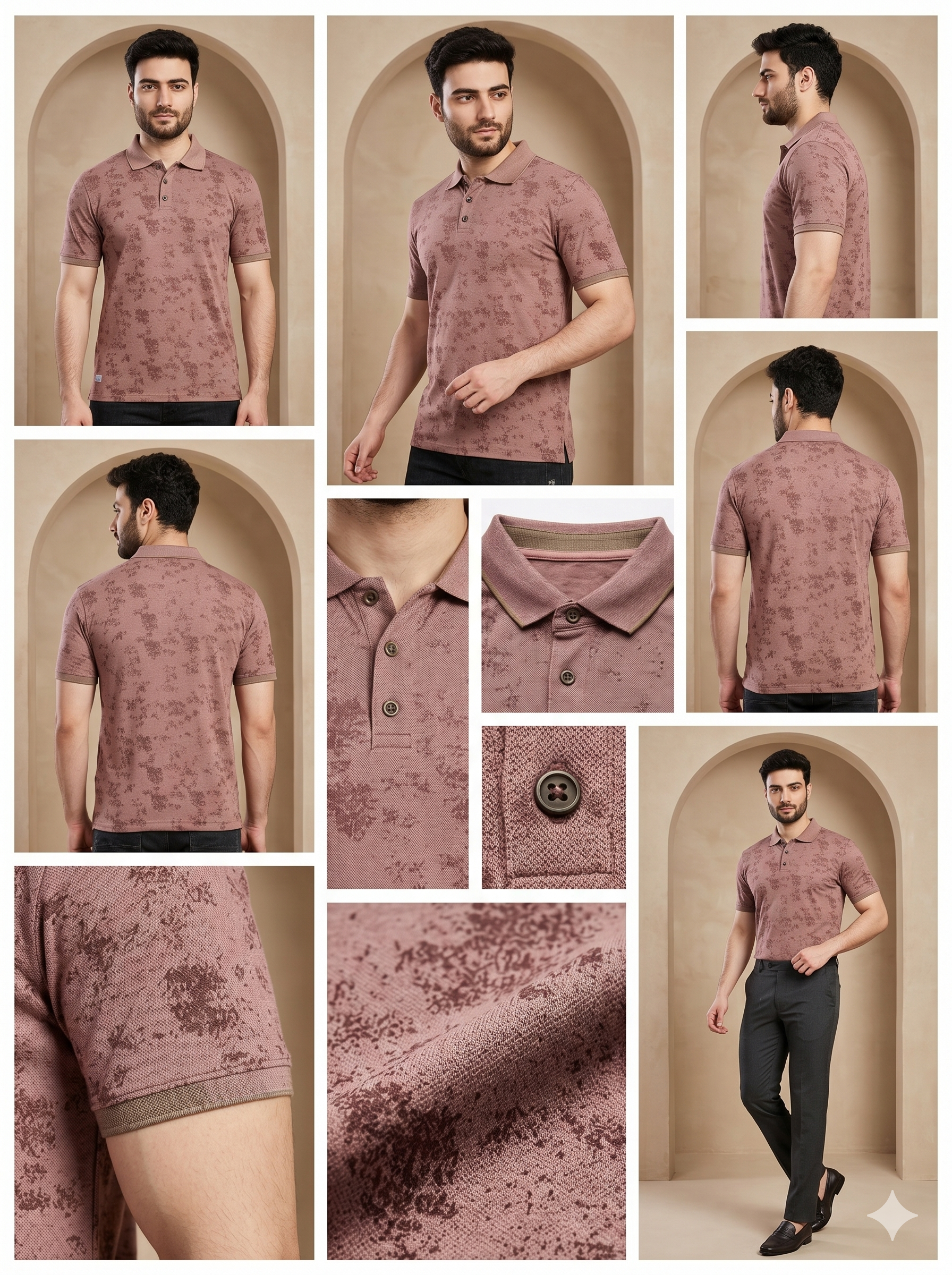 The Elysian Abstract Printed Polo
