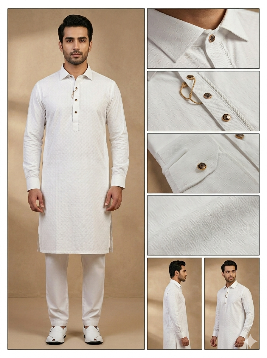 White Doby Pathani D1
