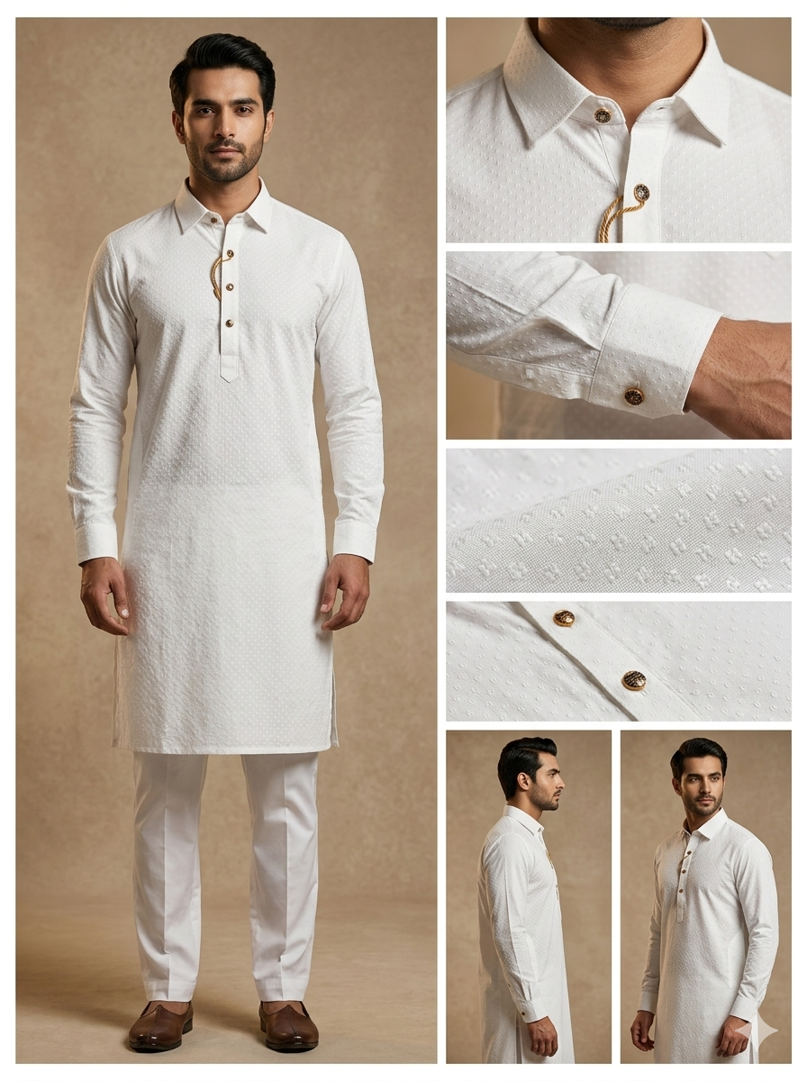 White Doby Pathani D3