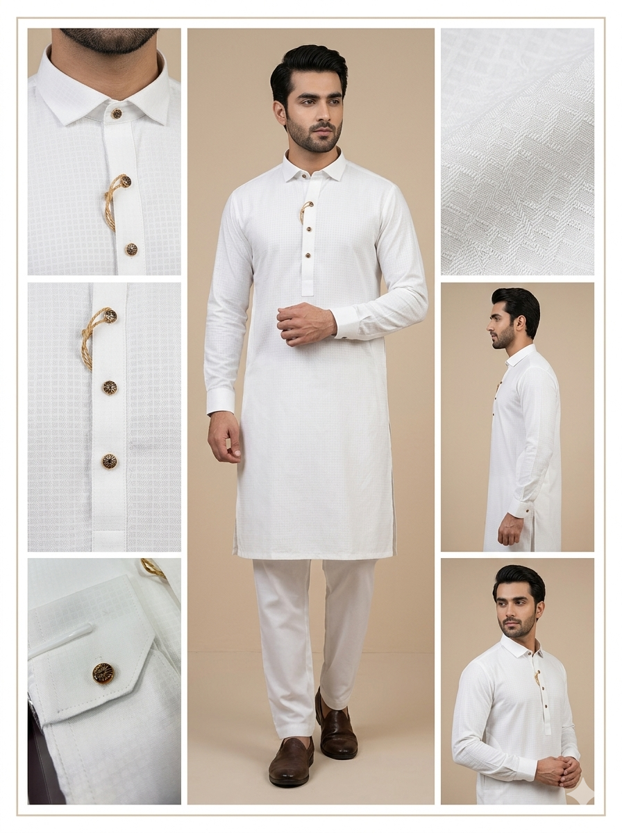 White Doby Pathani D2